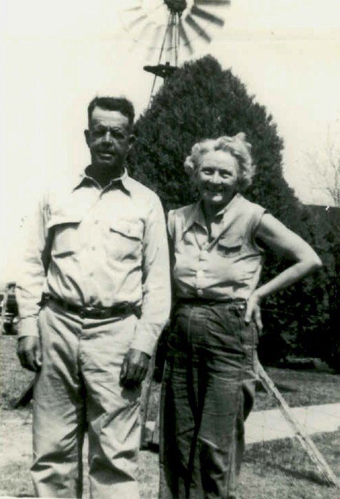 William Taylor Hammack Sr. and wife "Ola" at the farm in Hamilton
county Texas